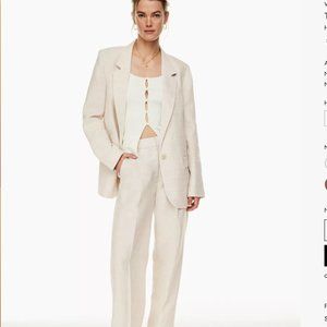 NEW Aritzia Effortless Linen Pants, 6 regular, natural ecru